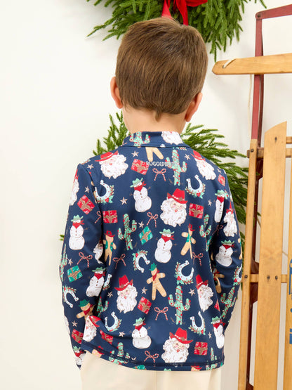 Boys Giddy Up Santa Quarter Zip