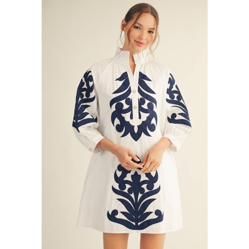 Floral Applique Shift Dress