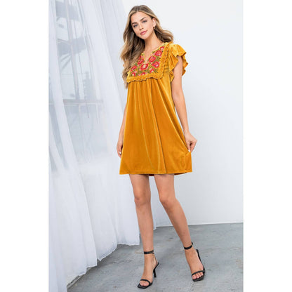 Velvet Embroidered Dress