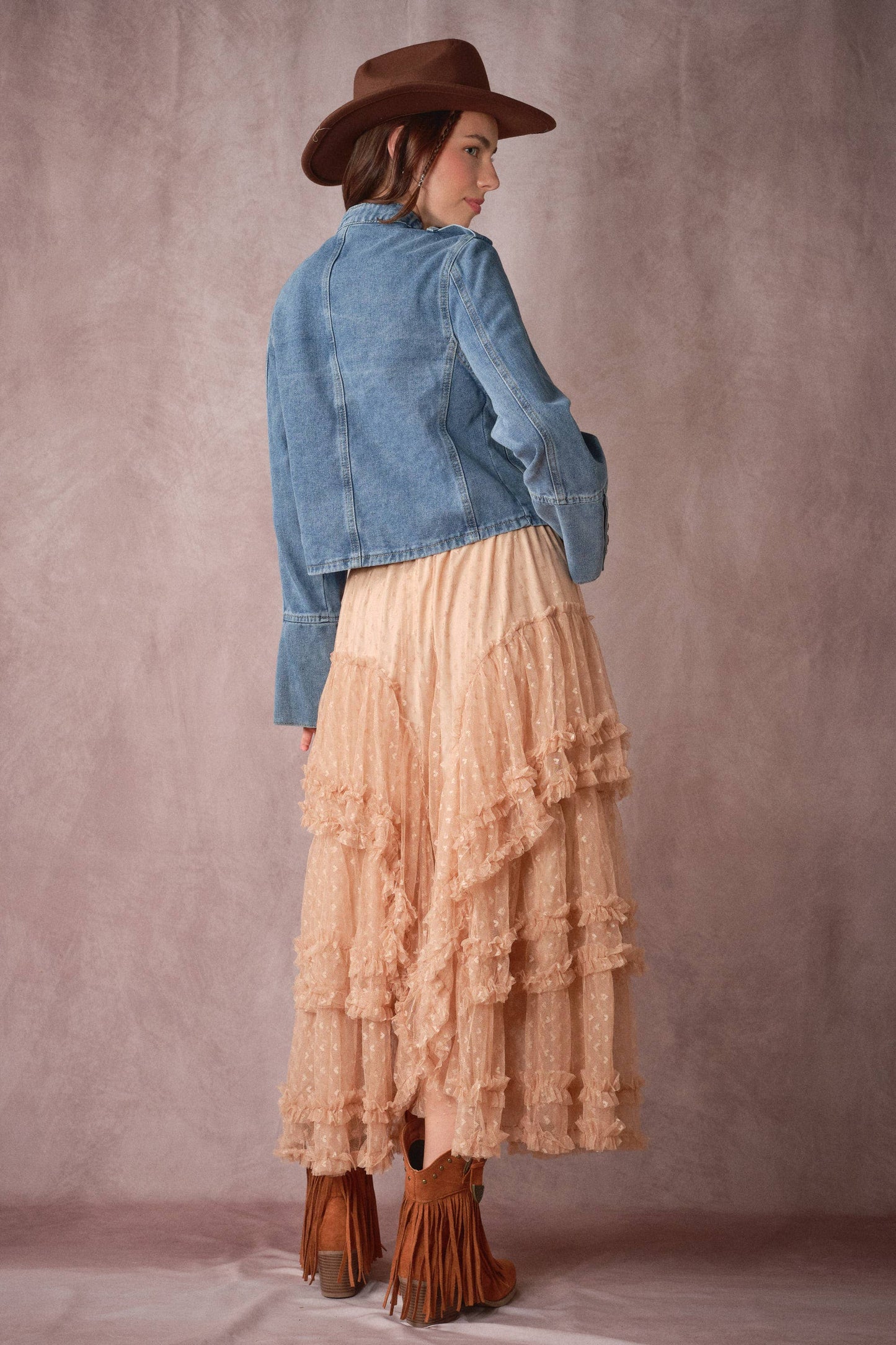 Blue B Washed Denim Napoleon Jacket