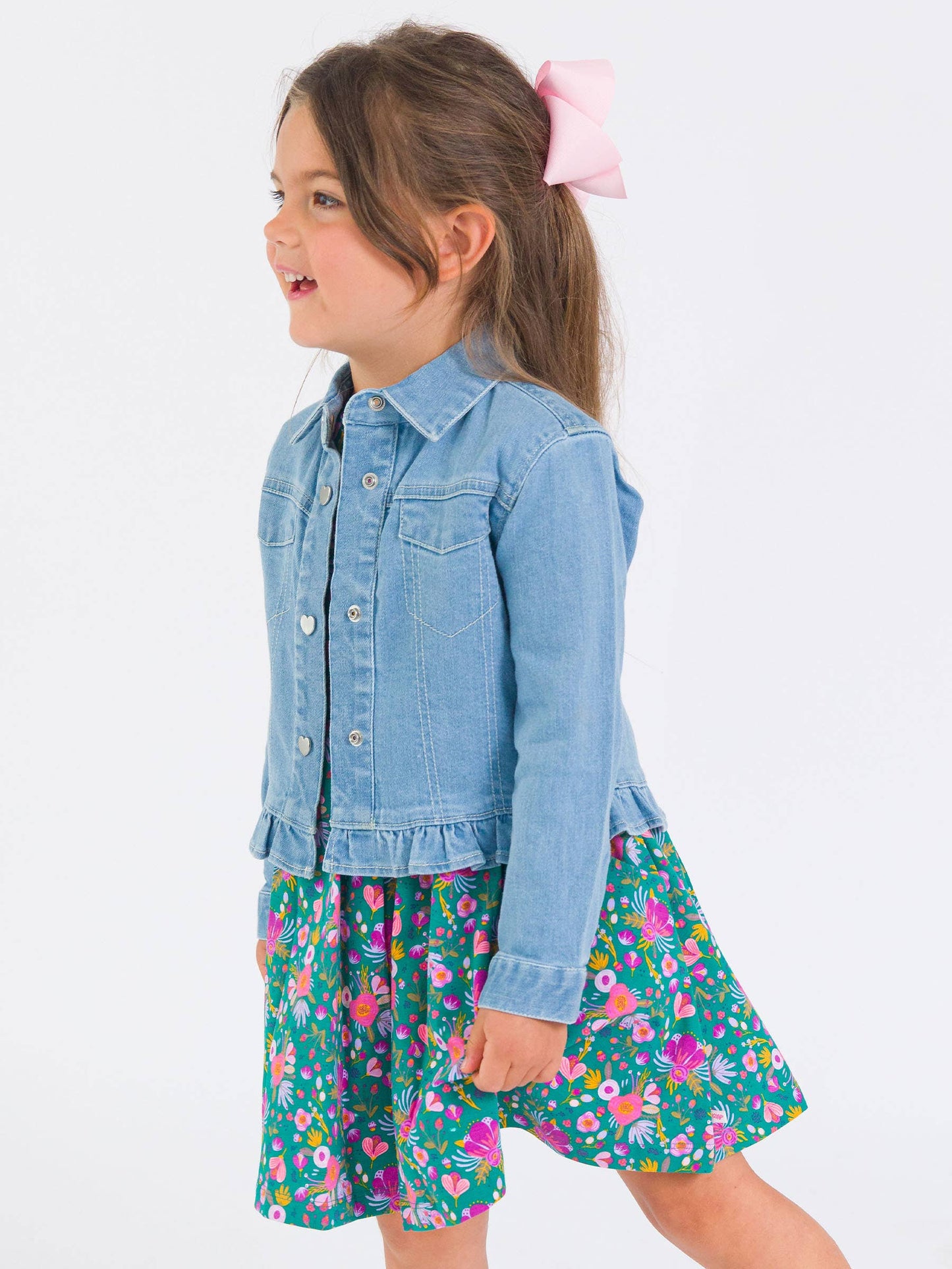 Girl's Denim Ruffle Jean Jacket