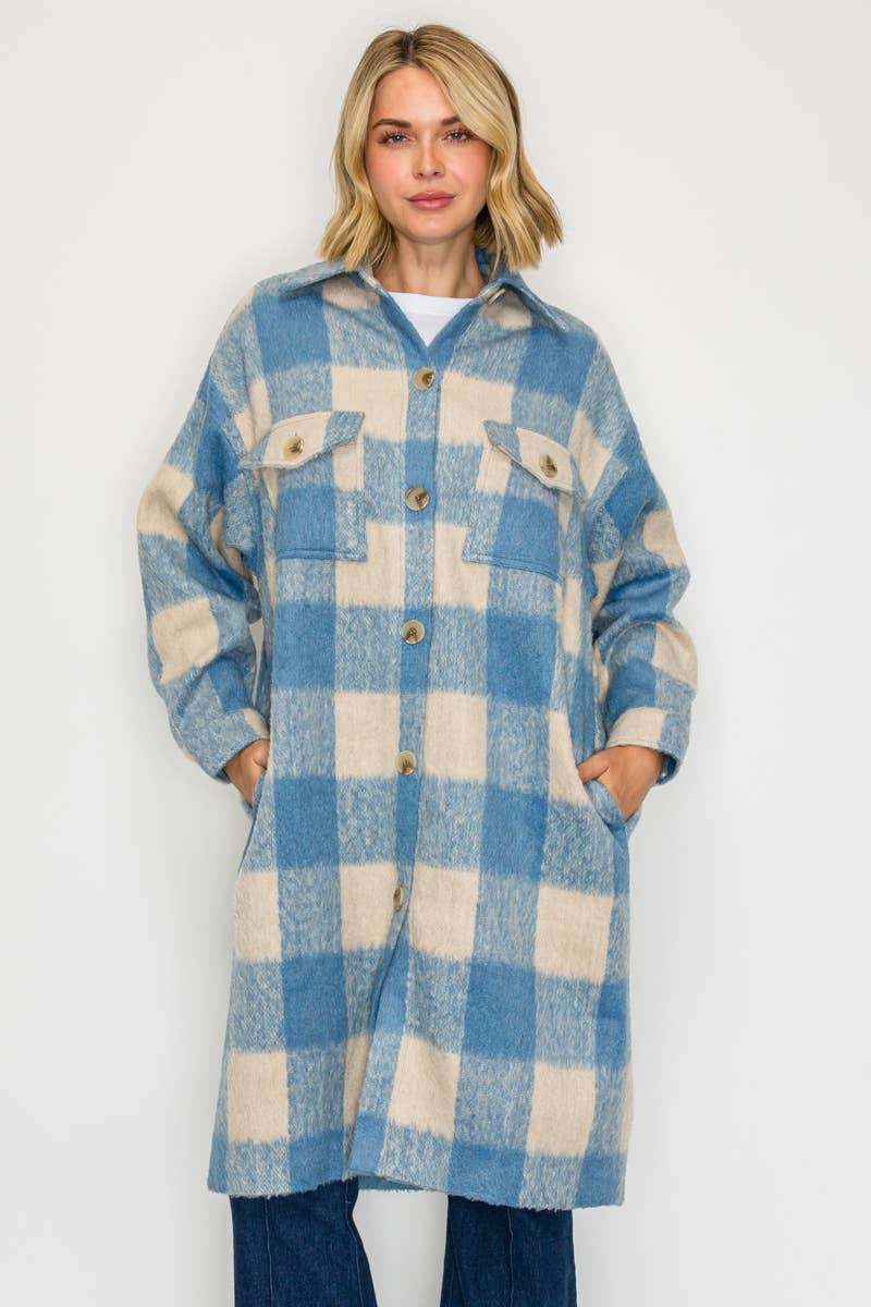 Serene Check Longline Coat