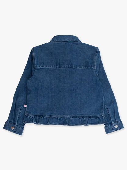 Girl's Medium Denim Ruffle Jean Jacket