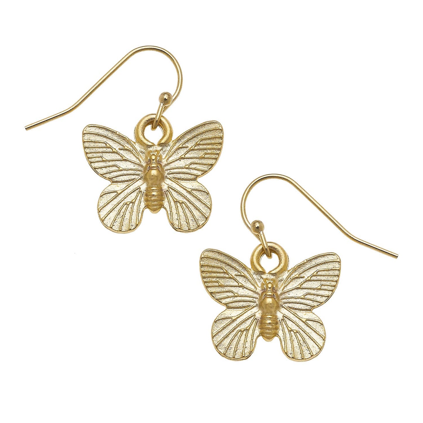 Susan Shaw Gold Butterfly Wire Earrings