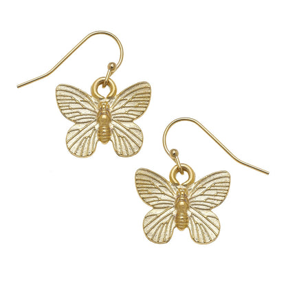 Susan Shaw Gold Butterfly Wire Earrings