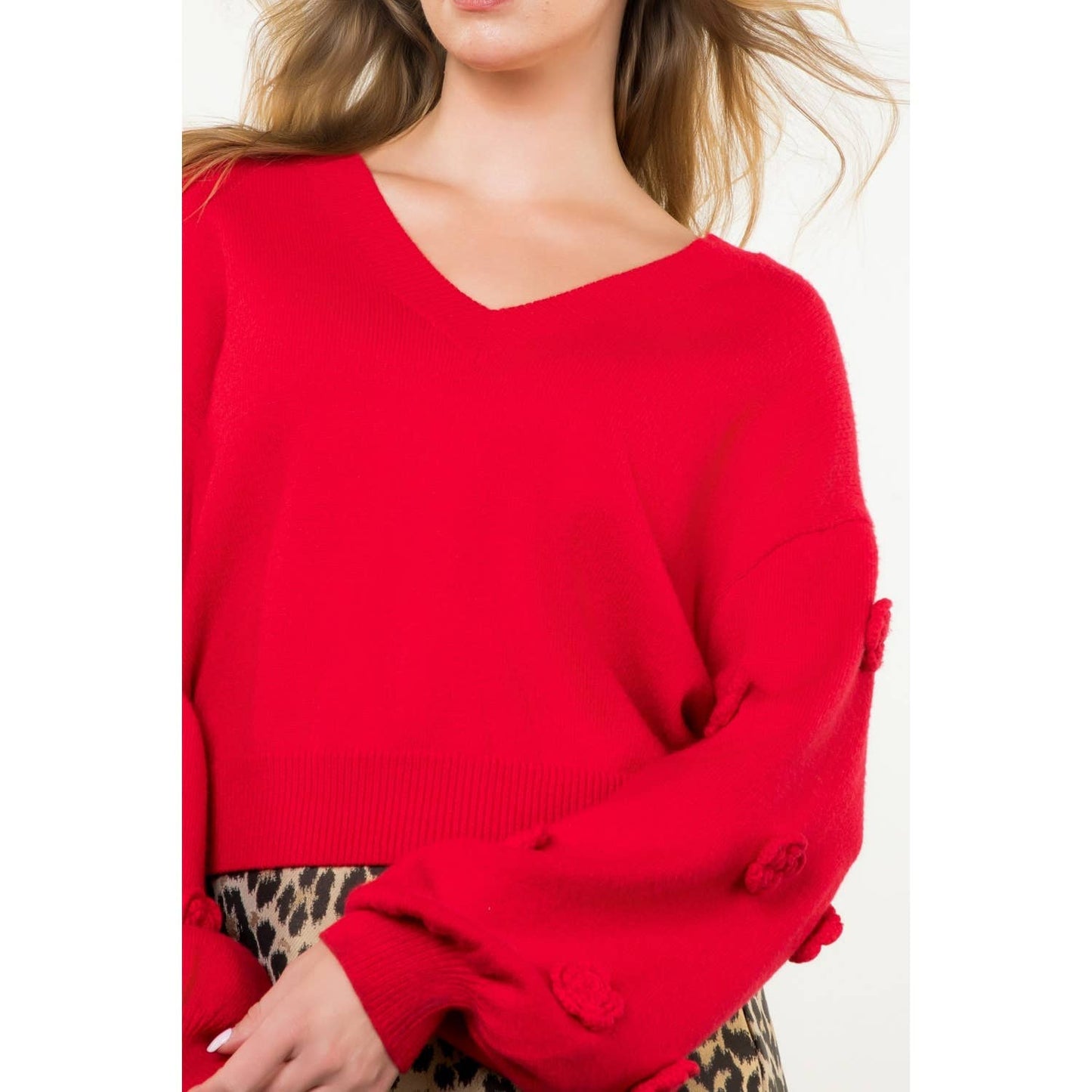 Flower Detail Knit Top