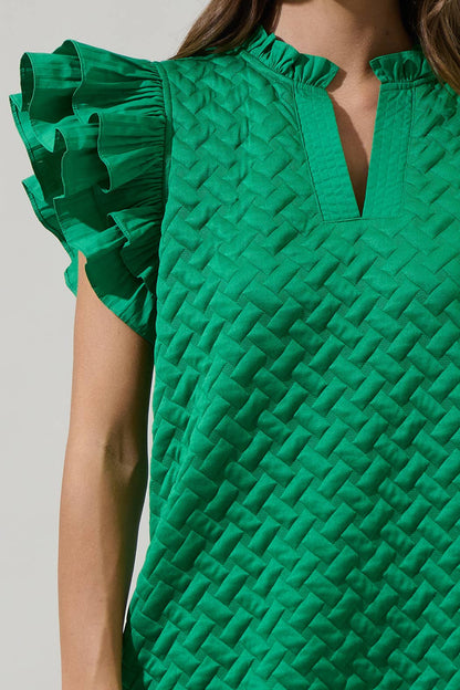 Yulia Quilted Adalee Ruffle Mini Dress