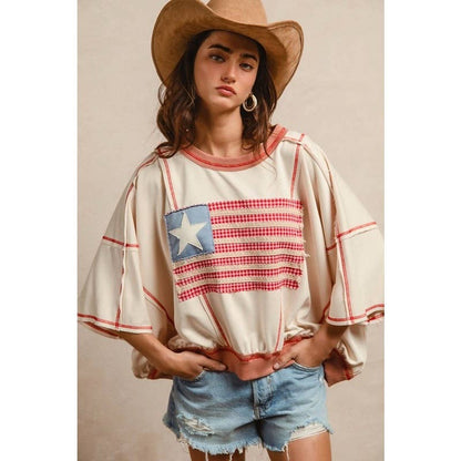 AMERICAN FLAG PATCHWORK OVERLOCK STITCH FRENCH
