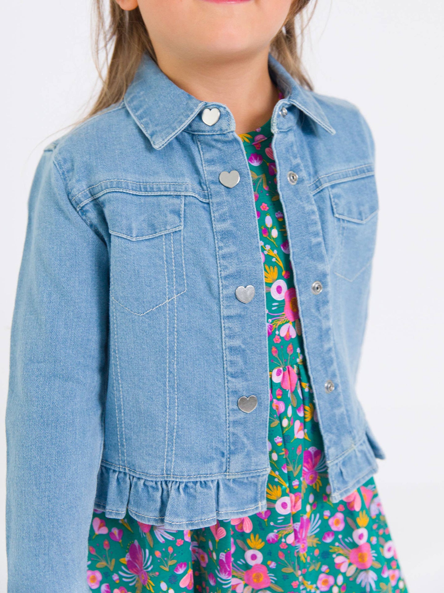 Girl's Denim Ruffle Jean Jacket