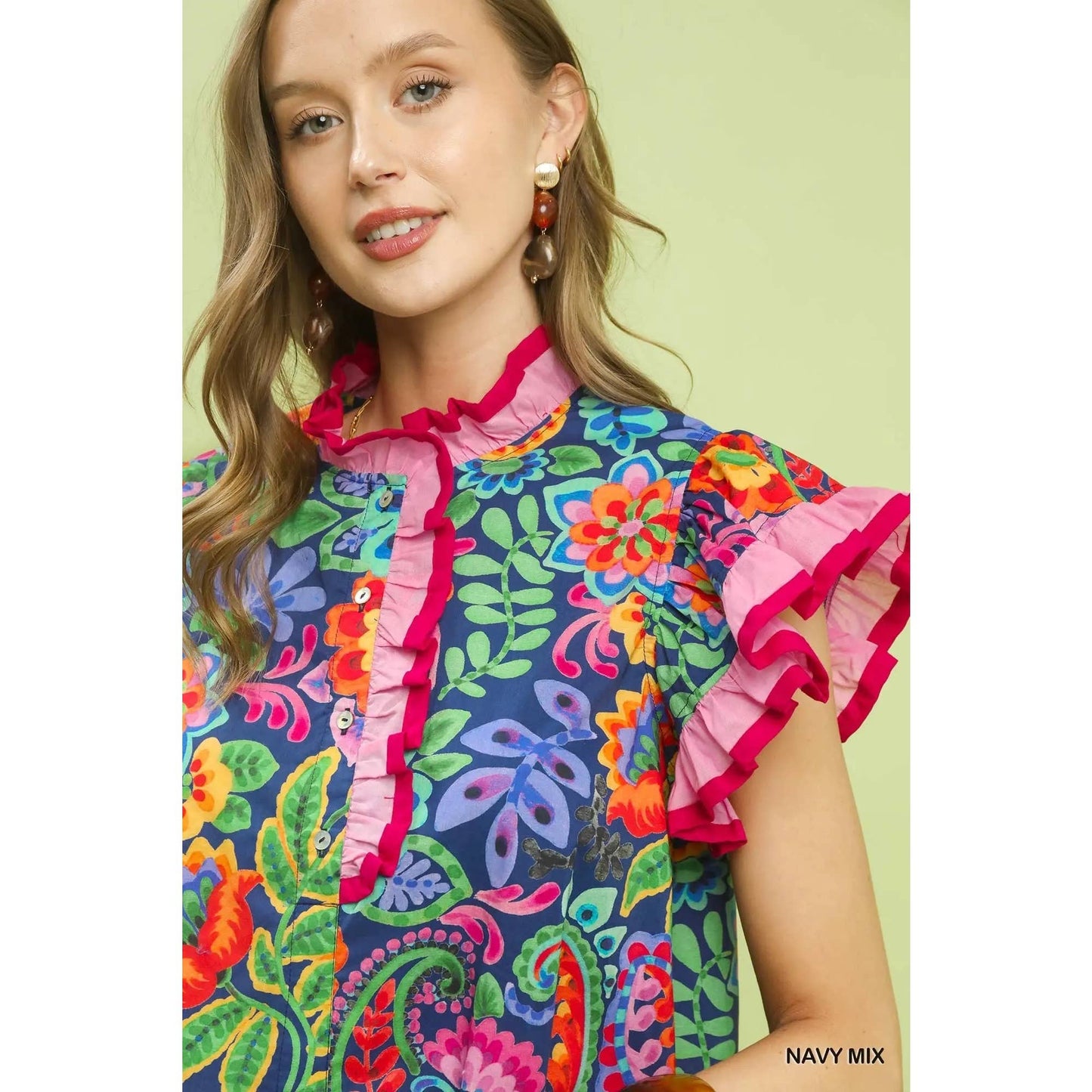 Ruffle Sleeve Floral Top
