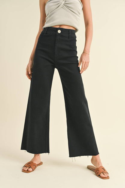 Straight Leg Wide Denim Pants