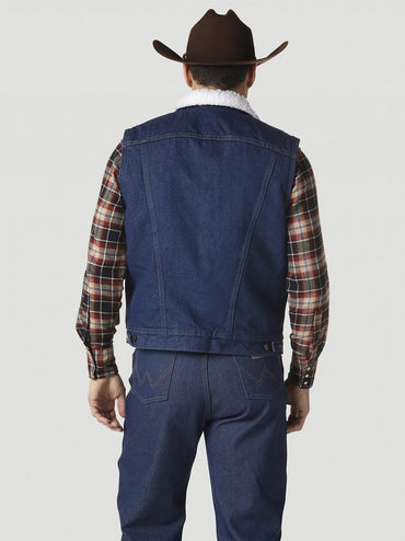 Wrangler Sherpa Lined Prewashed Denim Vest