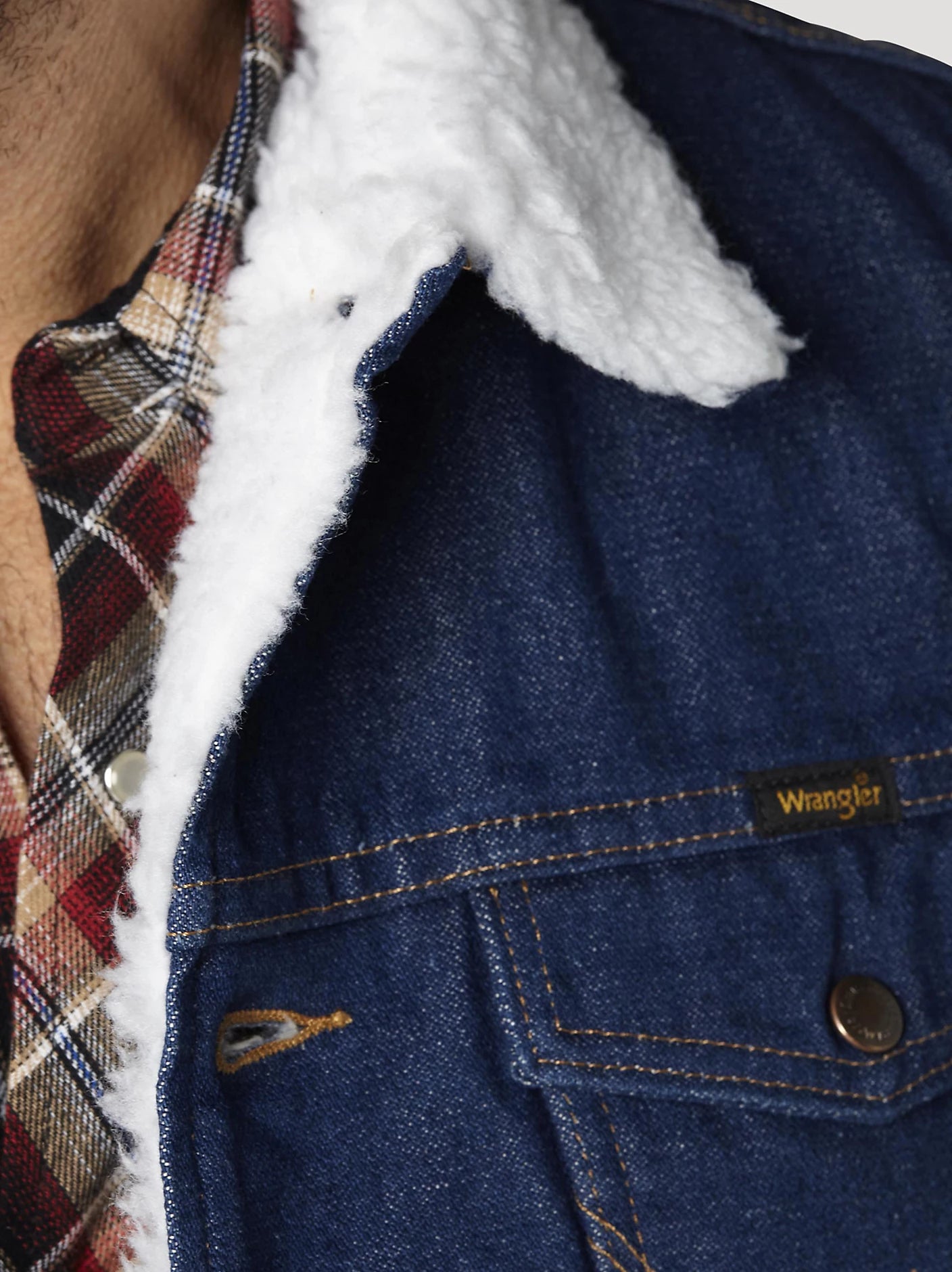 Wrangler Sherpa Lined Prewashed Denim Vest