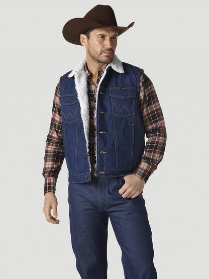 Wrangler Sherpa Lined Prewashed Denim Vest