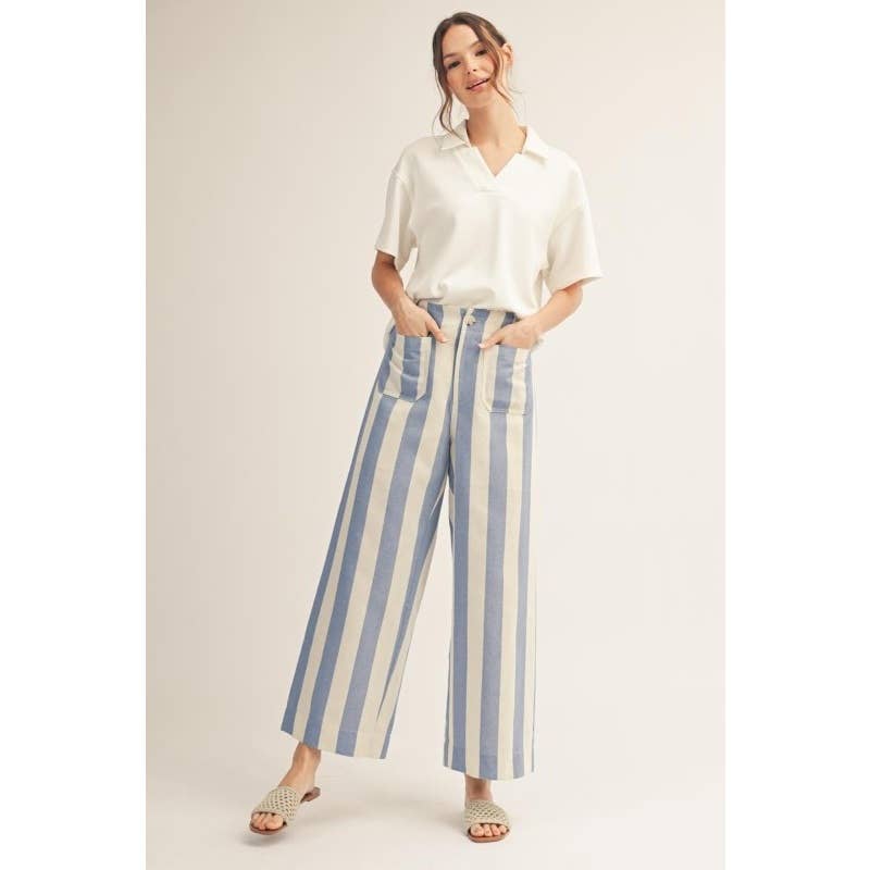 Stripe Wide Leg Pants