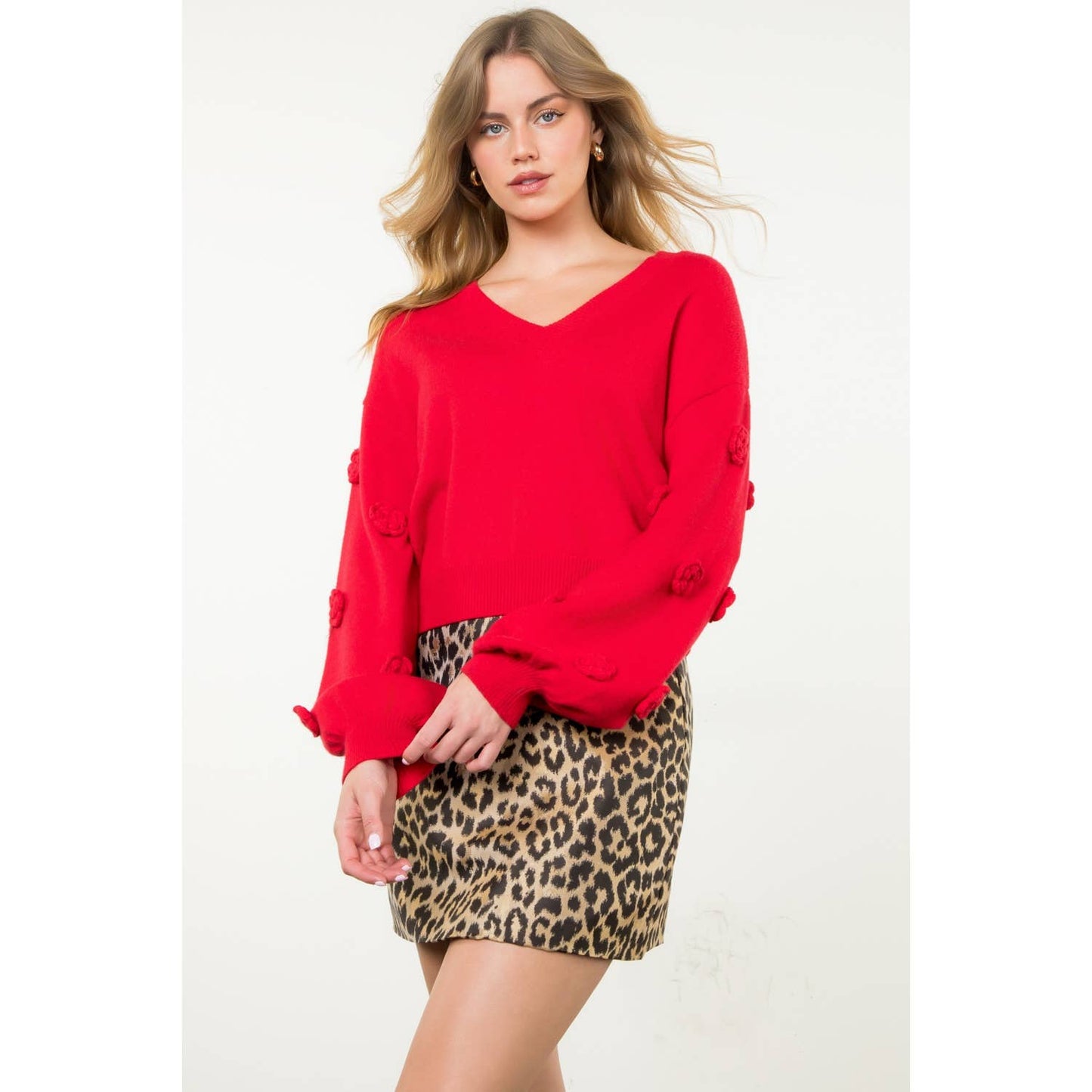 Flower Detail Knit Top