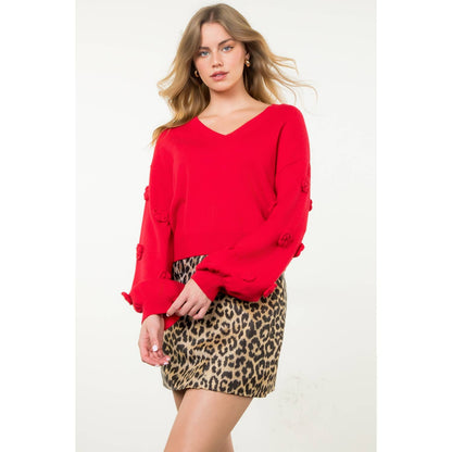 Flower Detail Knit Top