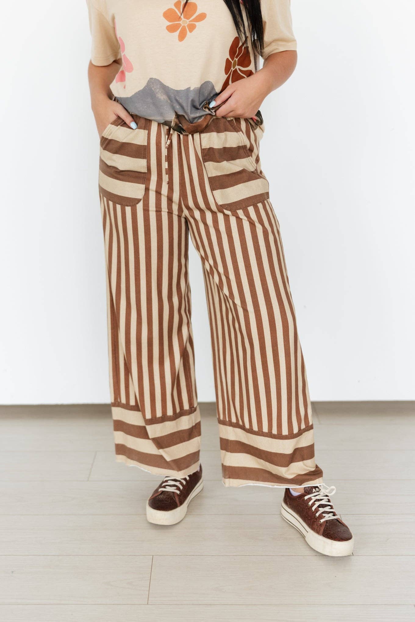 Turq Haven Brown & Tan Striped Pant