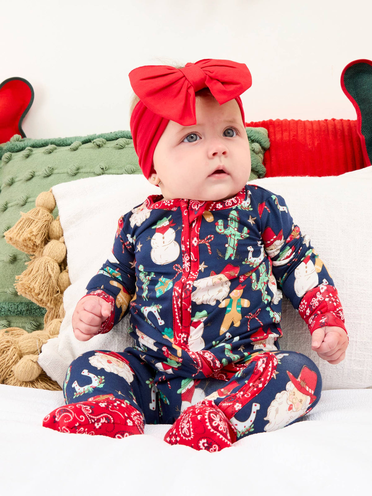 SoftSnooze™ Baby Santa Footie Pajamas