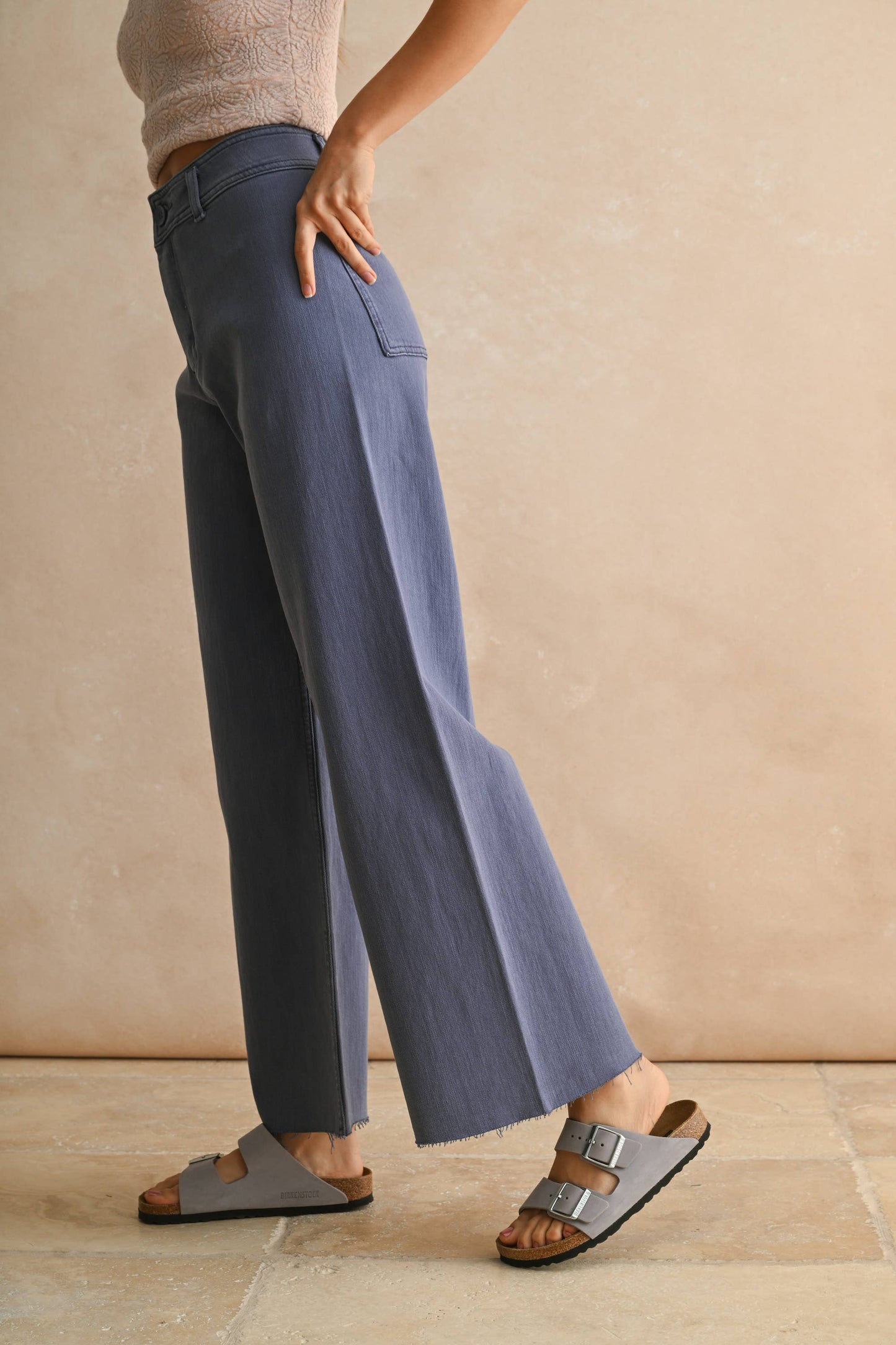 Straight Leg Wide Denim Pants