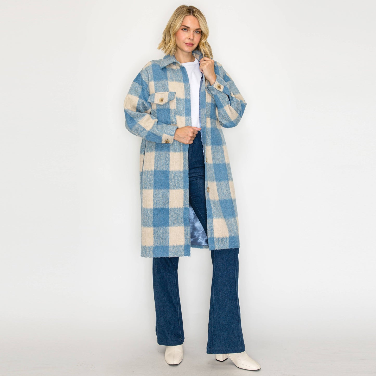 Serene Check Longline Coat