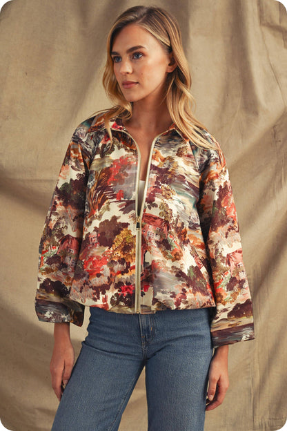 Cottage Garden Bubble Bomber Jacket