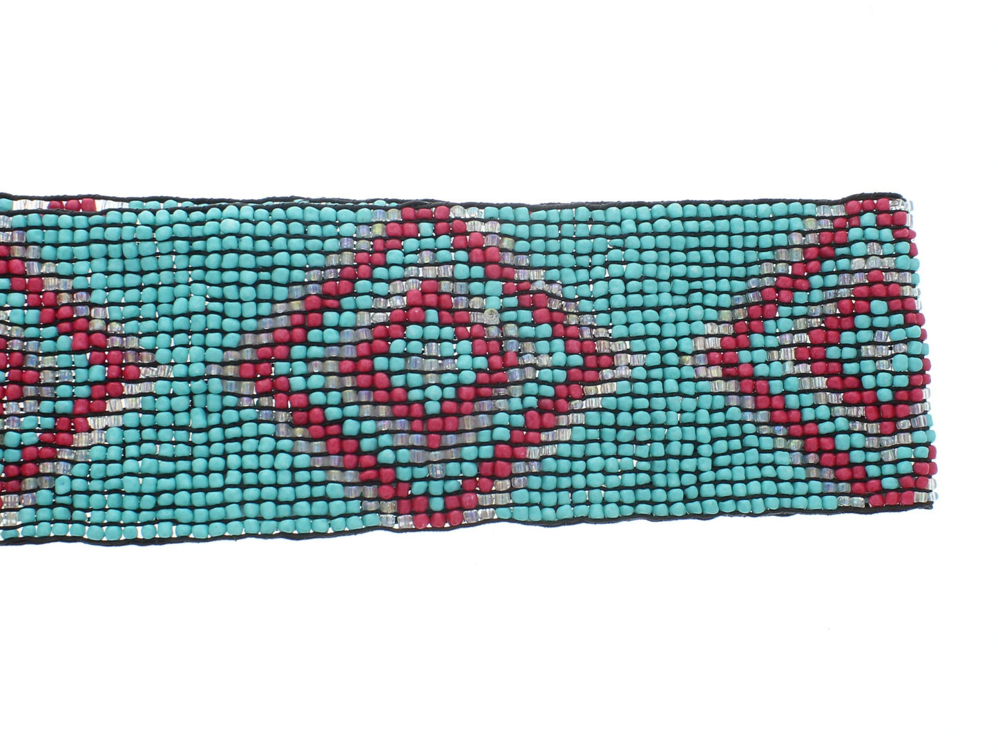 Turquoise & Pink Handmade Stretchy Beaded Bali Belt