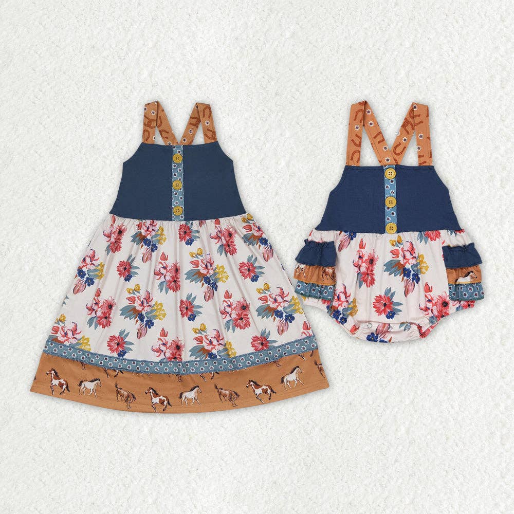 Girls Western Floral Dress