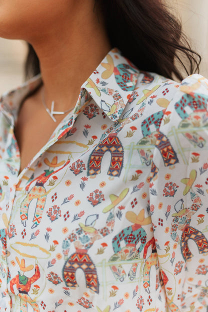 Roping Cowboy Blouse