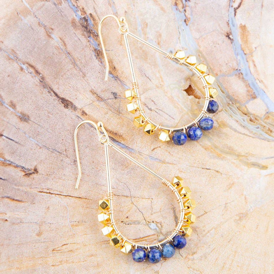 Barse Simple Things Lapis Loop Earrings