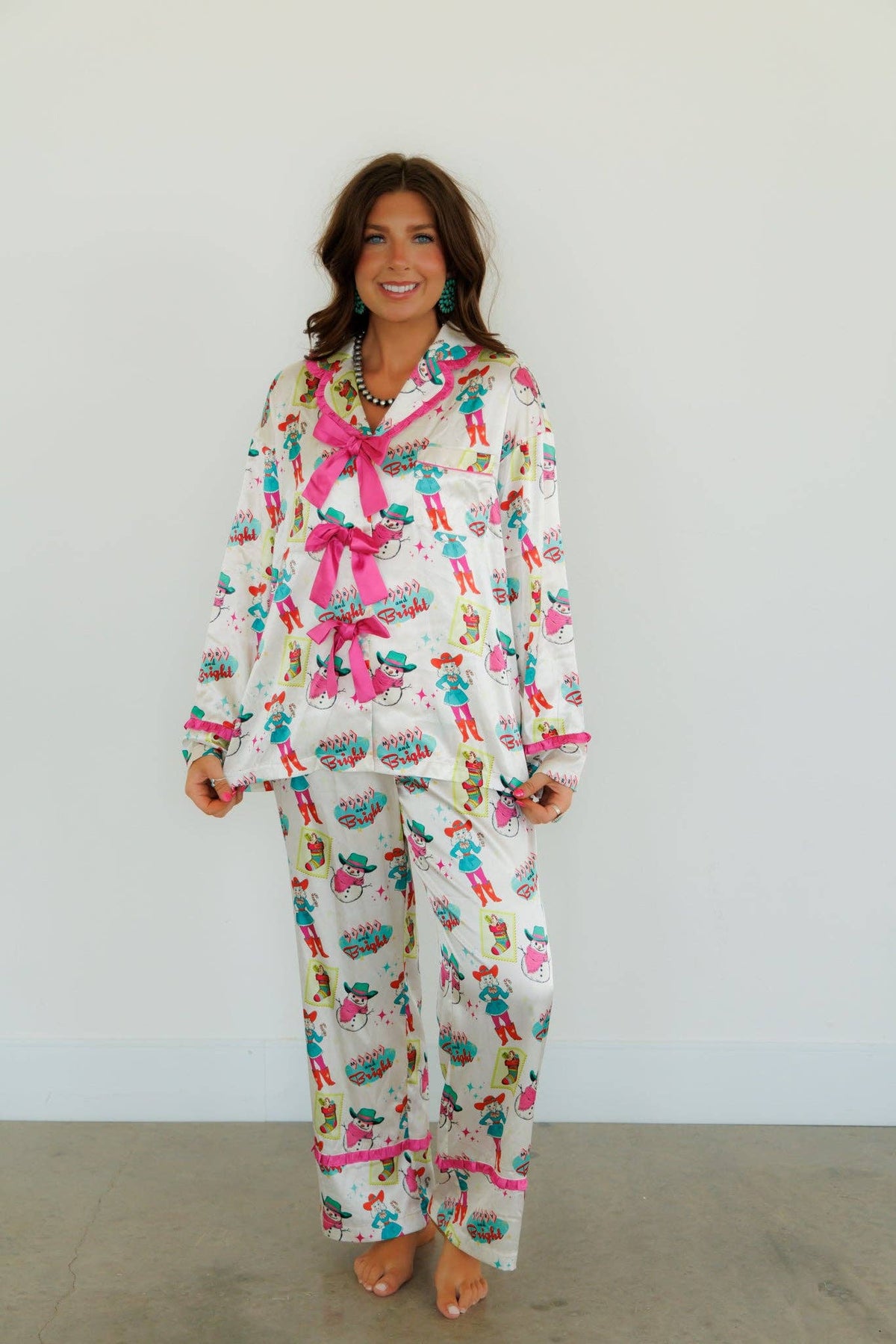 Howdy Hanny Retro Cowgirl Christmas Pajamas