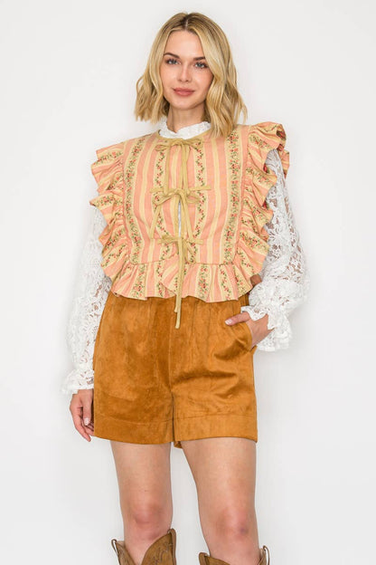 Vintage Wall Paper Quilted Vest