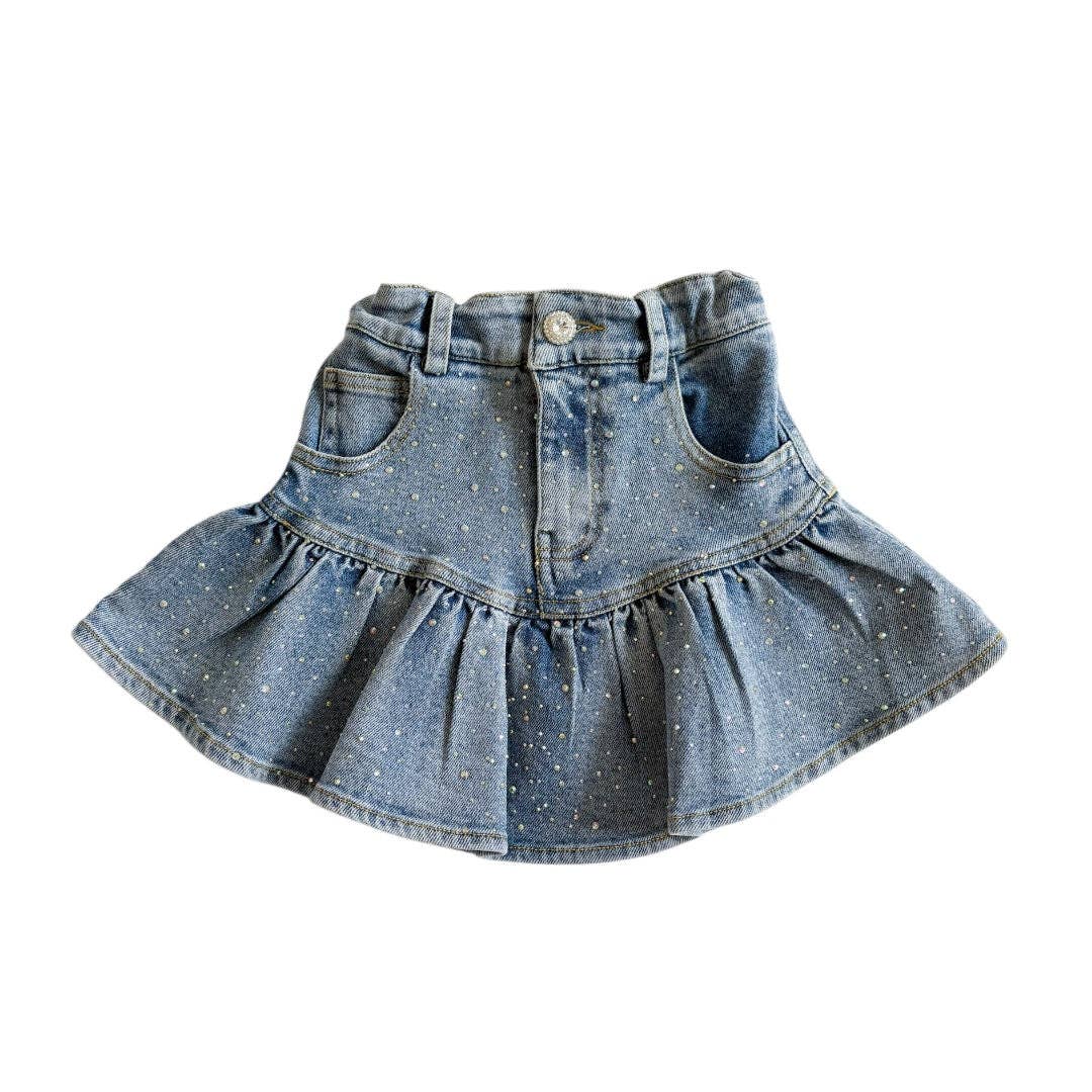 Denim Embellished Skort