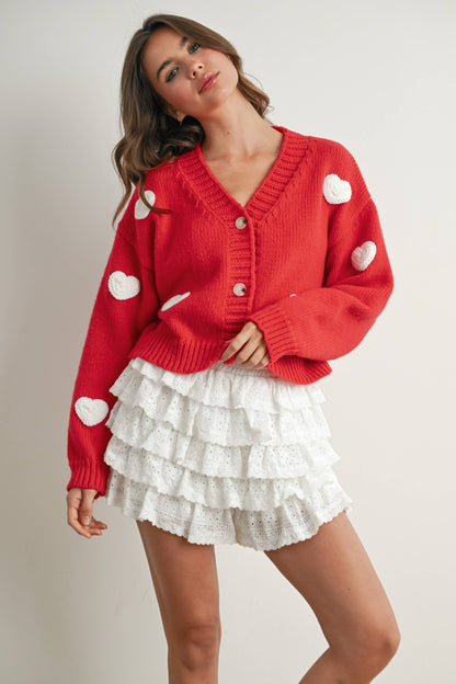 Layered Ruffled Eyelet Mini Skort