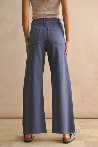 Straight Leg Wide Denim Pants