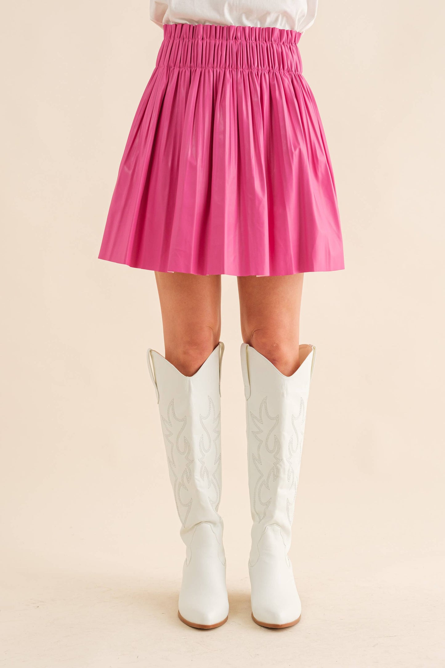 Lined Faux Leather Mini Skirt