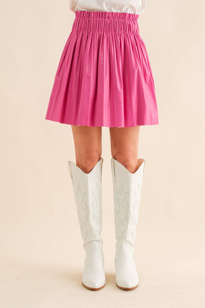 Lined Faux Leather Mini Skirt