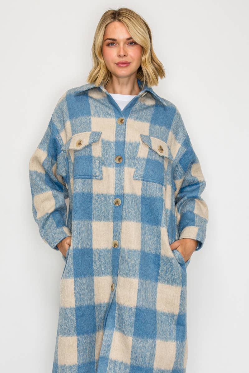 Serene Check Longline Coat