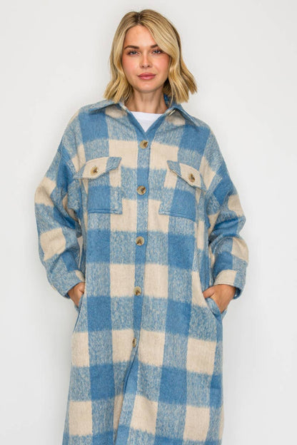 Serene Check Longline Coat