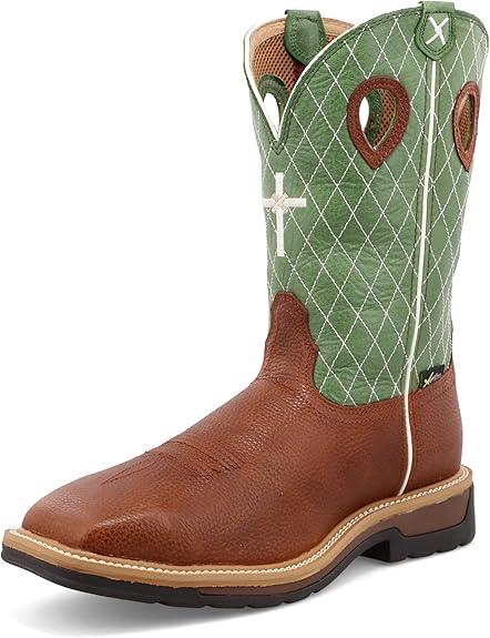 Twisted X Cognac & Lime 12" Western Work Boots
