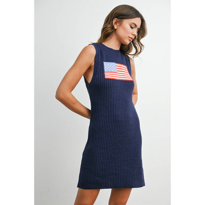 American Flag Sleeveless Knit Dress