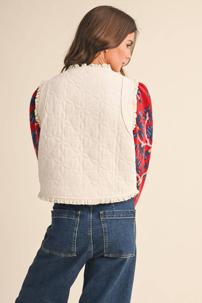 Quilted Lace Trim Vest