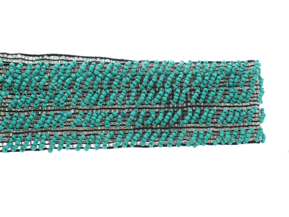 Turquoise & Silver Handmade Stretchy Beaded Bali Belt