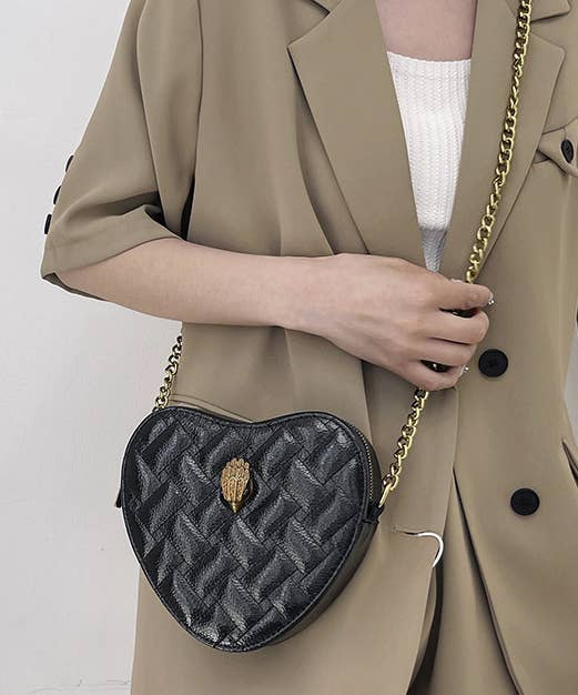 Quilted Valentine's Heart Crossbody Bag