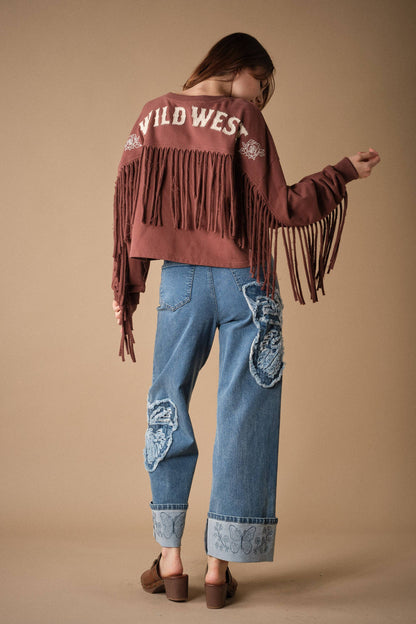 Blue B Wild West Graphic Fringe Sweatshirt