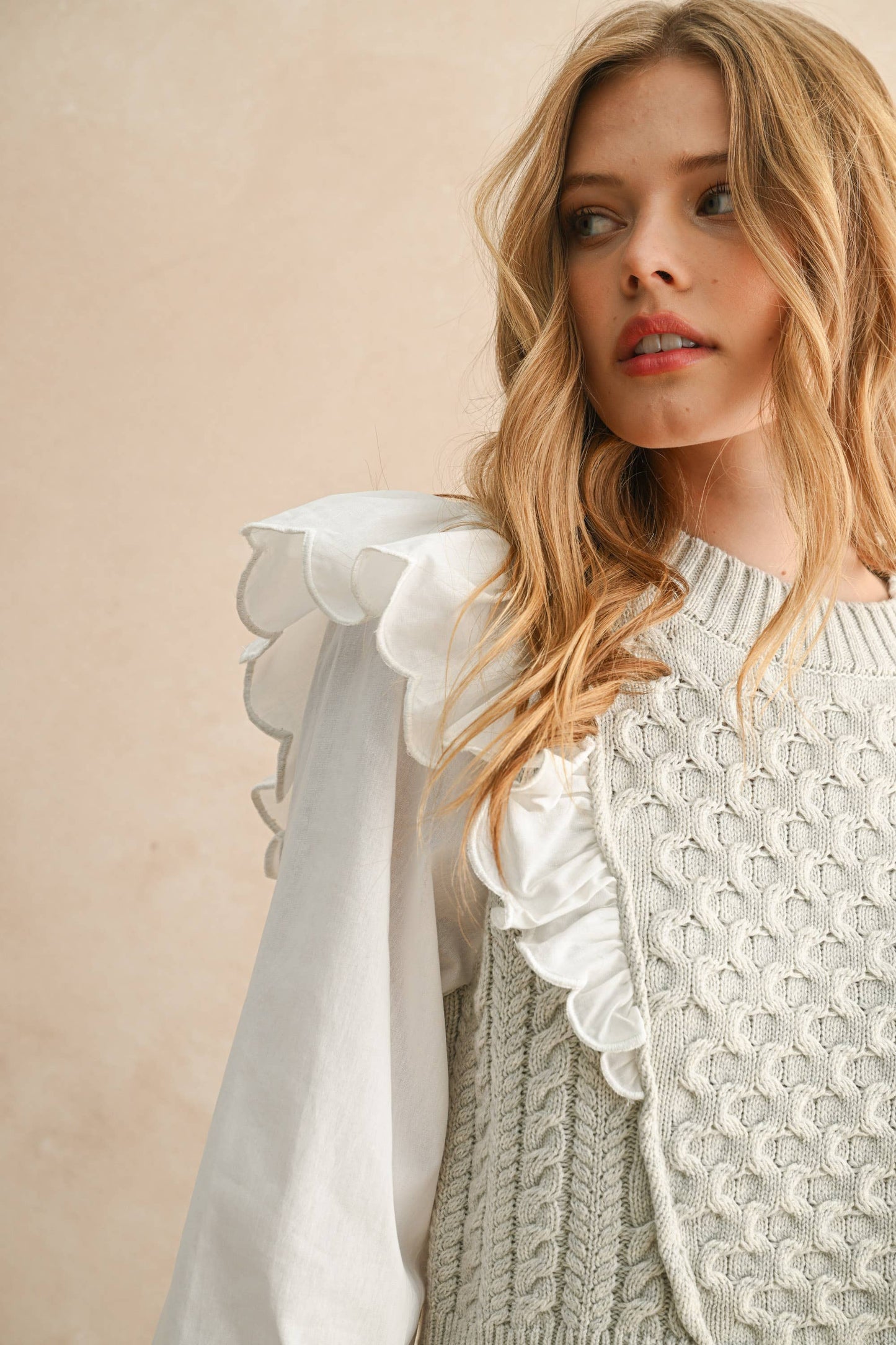 Miou Muse Ruffle Trim Sweater