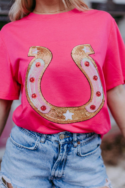 Cowgirl Sequins Embroidery Tee