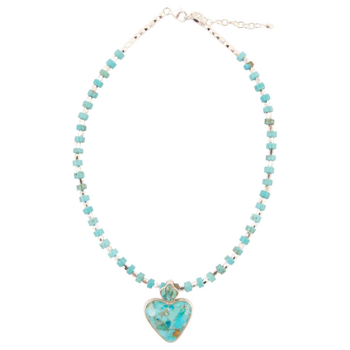 Barse Jewelry Blue Turquoise Heart Silver Pendant Necklace