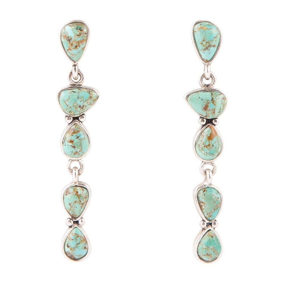 Barse Durango Turquoise and Sterling Silver Linear Post Earrings