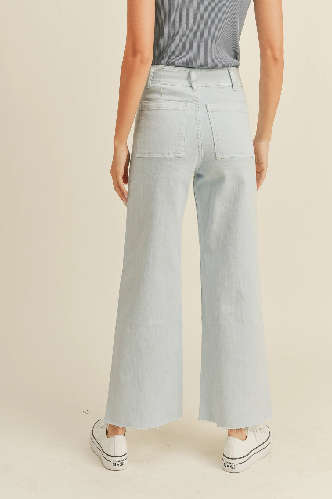 Straight Wide Leg Denim Pants